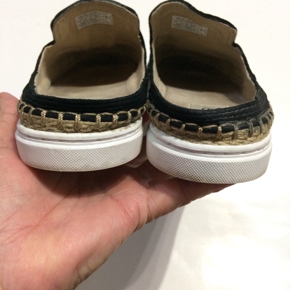 UGG Caleel Black Leather Espadrille Sneakers - Picture 12 of 15